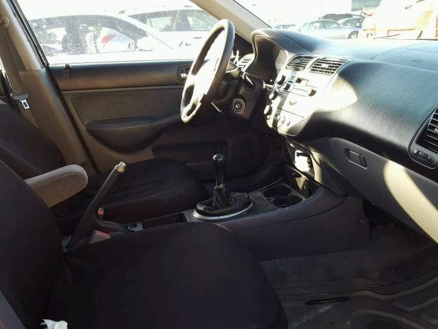 1HGES15672L044969 - 2002 HONDA CIVIC LX BLACK photo 5