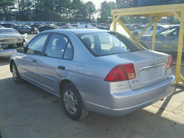 1HGES16551L006211 - 2001 HONDA CIVIC LX SILVER photo 3