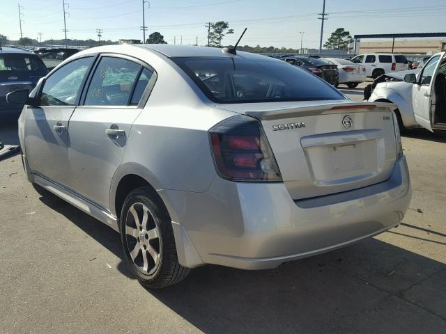 3N1AB6APXCL665575 - 2012 NISSAN SENTRA 2.0 SILVER photo 3