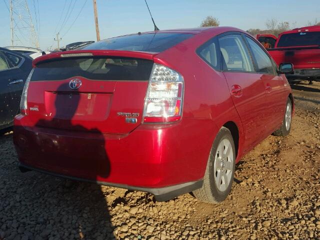 JTDKB20U377648242 - 2007 TOYOTA PRIUS RED photo 4