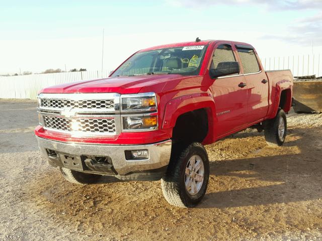 3GCUKREC5EG197690 - 2014 CHEVROLET SILVERADO RED photo 2