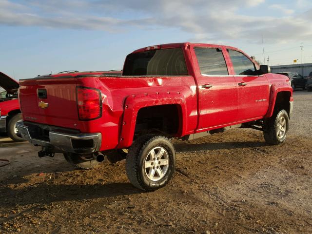 3GCUKREC5EG197690 - 2014 CHEVROLET SILVERADO RED photo 4