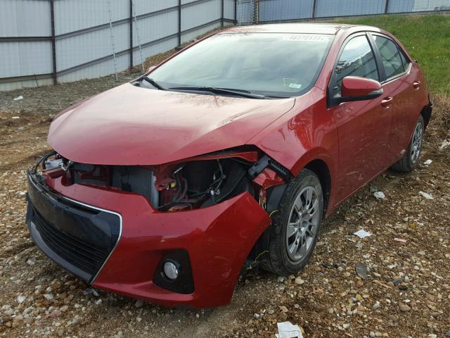 2T1BURHE5FC417324 - 2015 TOYOTA COROLLA L RED photo 2