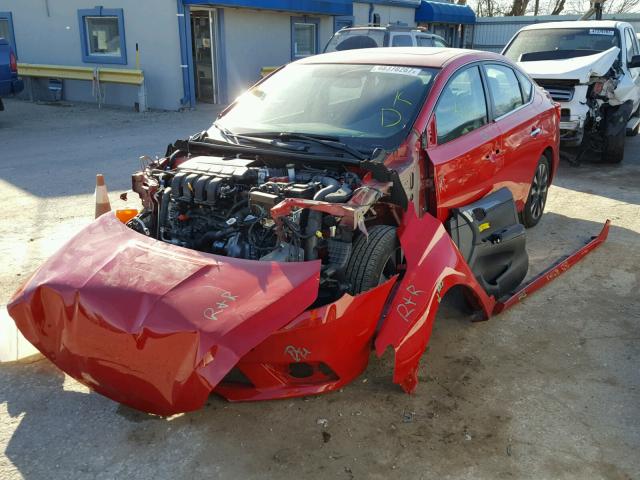 3N1AB7AP3HY336099 - 2017 NISSAN SENTRA S RED photo 2