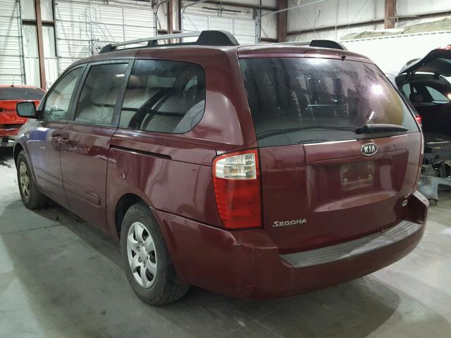 KNDMB233376116619 - 2007 KIA SEDONA EX MAROON photo 3