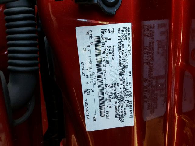 1FADP3F25DL135590 - 2013 FORD FOCUS SE RED photo 10