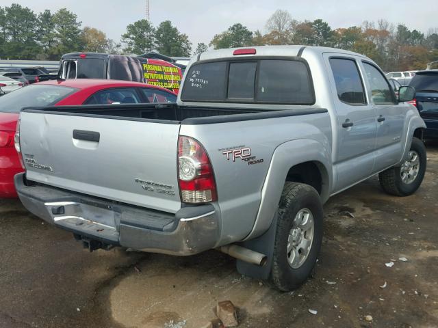 3TMJU62N57M046757 - 2007 TOYOTA TACOMA DOU SILVER photo 4