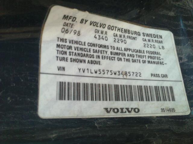 YV1LW5575W3485722 - 1998 VOLVO V70 BLUE photo 10