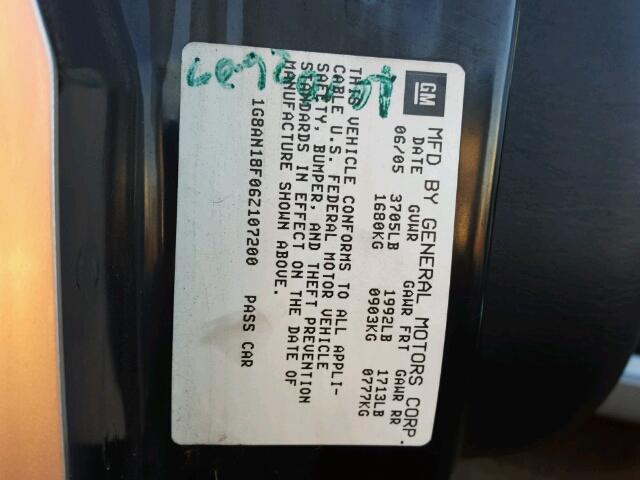 1G8AN18F06Z107200 - 2006 SATURN ION LEVEL SILVER photo 10