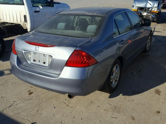 1HGCM56367A066977 - 2007 HONDA ACCORD SE BLUE photo 4