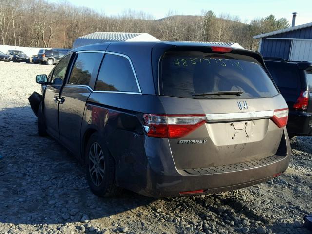 5FNRL5H4XBB097487 - 2011 HONDA ODYSSEY EX GRAY photo 3