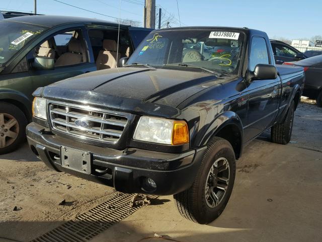 1FTYR11E01PA97010 - 2001 FORD RANGER BLACK photo 2