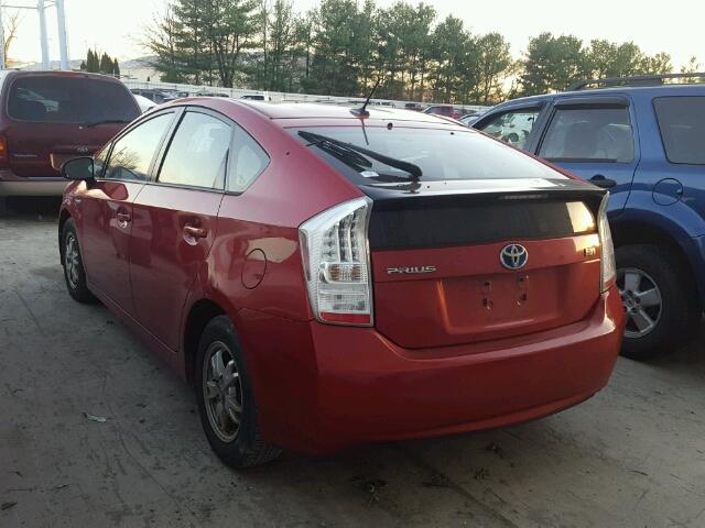 JTDKN3DU5A0151894 - 2010 TOYOTA PRIUS RED photo 3