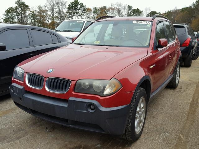 WBXPA73494WC38277 - 2004 BMW X3 2.5I RED photo 2