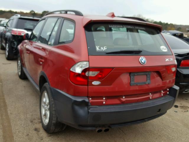 WBXPA73494WC38277 - 2004 BMW X3 2.5I RED photo 3