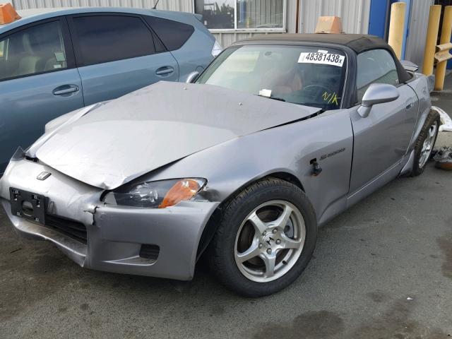 JHMAP1146YT001699 - 2000 HONDA S2000 SILVER photo 2