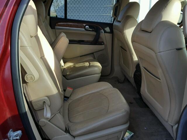 5GALRBED9AJ227467 - 2010 BUICK ENCLAVE CX RED photo 6