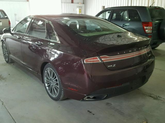 3LN6L2G91DR809249 - 2013 LINCOLN MKZ Շագանակագույն լուսանկար 3