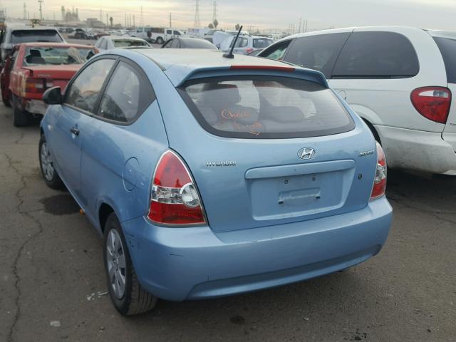 KMHCM36C79U121095 - 2009 HYUNDAI ACCENT GS BLUE photo 3