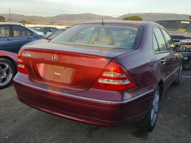 WDBRF61J82F200641 - 2002 MERCEDES-BENZ C 240 MAROON photo 4