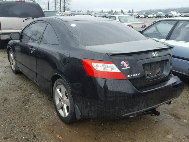 2HGFG12877H553203 - 2007 HONDA CIVIC EX BLACK photo 3