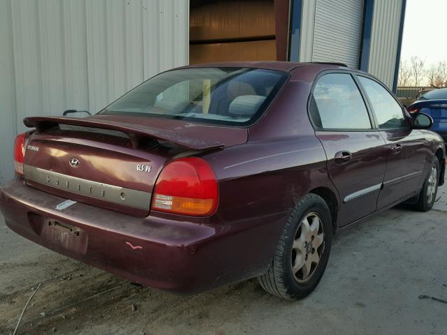 KMHWF35V4YA323077 - 2000 HYUNDAI SONATA GLS MAROON photo 4