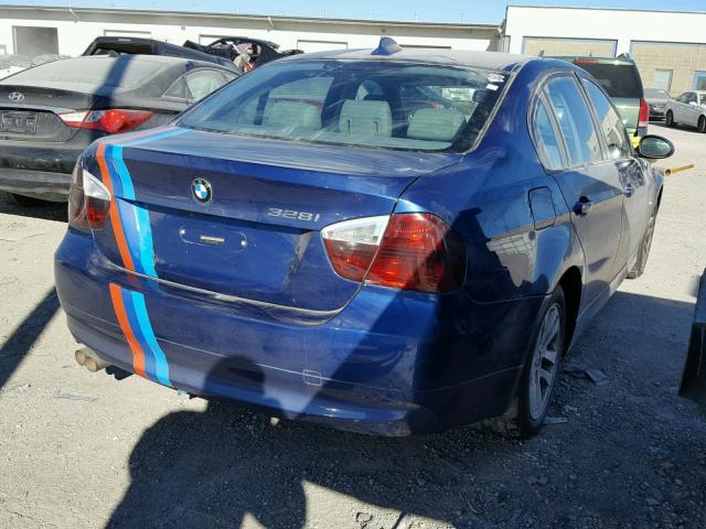 WBAVA37567NE26889 - 2007 BMW 328 I BLUE photo 4