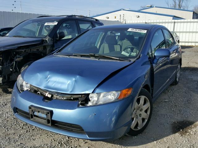 1HGFA16558L062389 - 2008 HONDA CIVIC LX BLUE photo 2