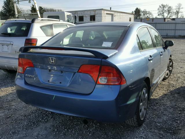 1HGFA16558L062389 - 2008 HONDA CIVIC LX BLUE photo 4