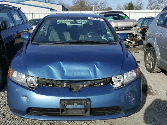 1HGFA16558L062389 - 2008 HONDA CIVIC LX BLUE photo 9