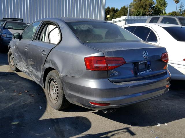 3VW2K7AJ6FM306321 - 2015 VOLKSWAGEN JETTA BASE 灰色 照片 3