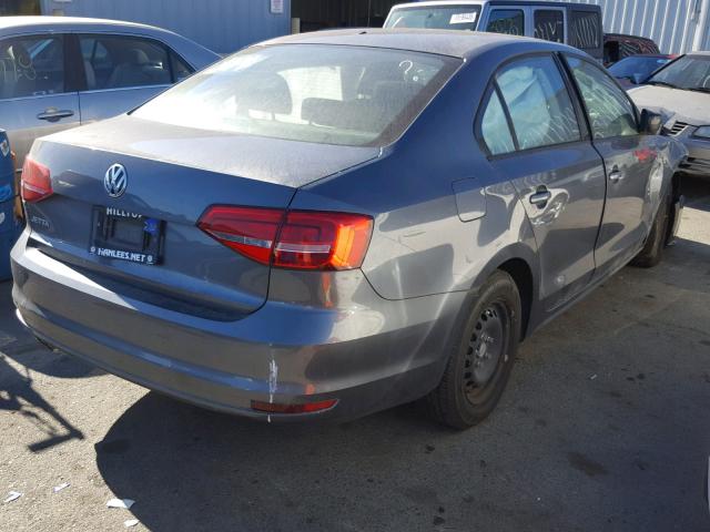 3VW2K7AJ6FM306321 - 2015 VOLKSWAGEN JETTA BASE 灰色 照片 4