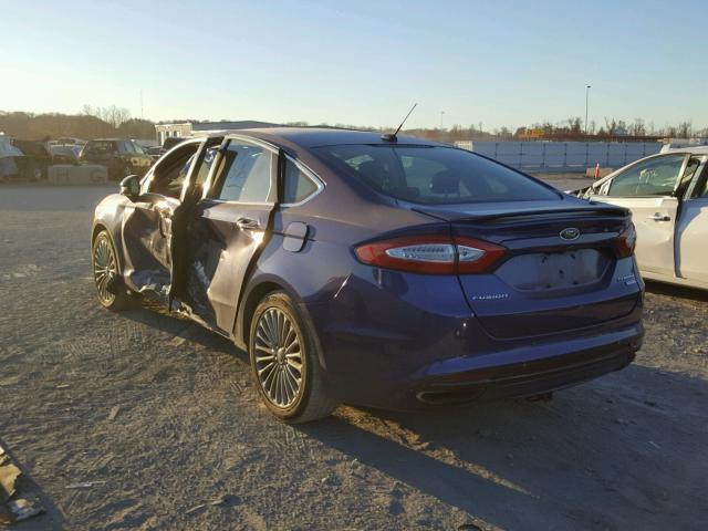 3FA6P0K95DR133477 - 2013 FORD FUSION TIT BLUE photo 3