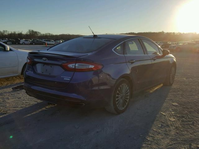 3FA6P0K95DR133477 - 2013 FORD FUSION TIT BLUE photo 4