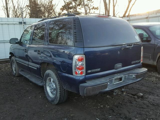 1GNEK13T21J108408 - 2001 CHEVROLET TAHOE K150 BLUE photo 3