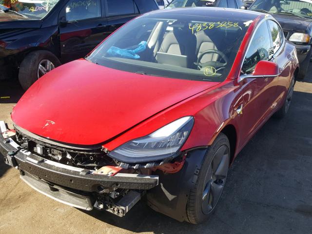 5YJ3E1EA8JF022109 - 2018 TESLA MODEL 3 წითელი ფოტო 2