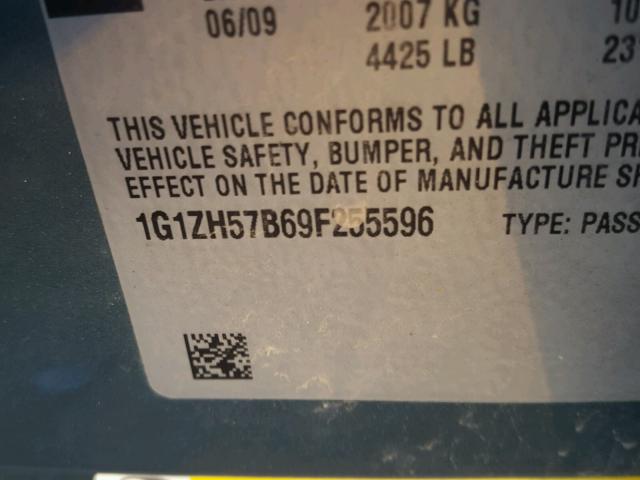 1G1ZH57B69F255596 - 2009 CHEVROLET MALIBU 1LT GREEN photo 10