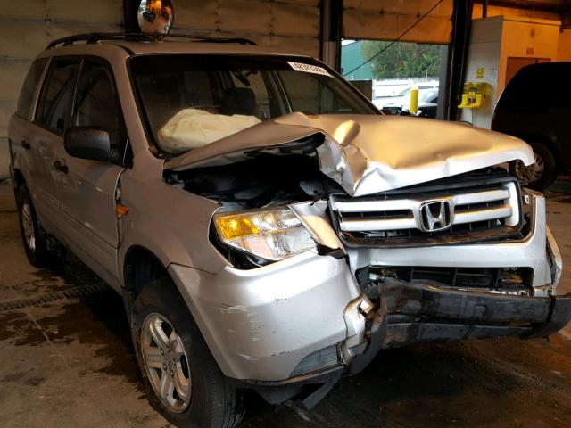 2HKYF18187H512963 - 2007 HONDA PILOT LX SILVER photo 1