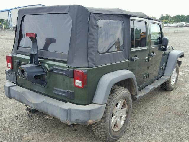 1J4GA39147L213674 - 2007 JEEP WRANGLER X GREEN photo 4