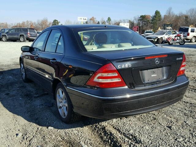 WDBRF92H47F891073 - 2007 MERCEDES-BENZ C 280 4MAT BLACK photo 3
