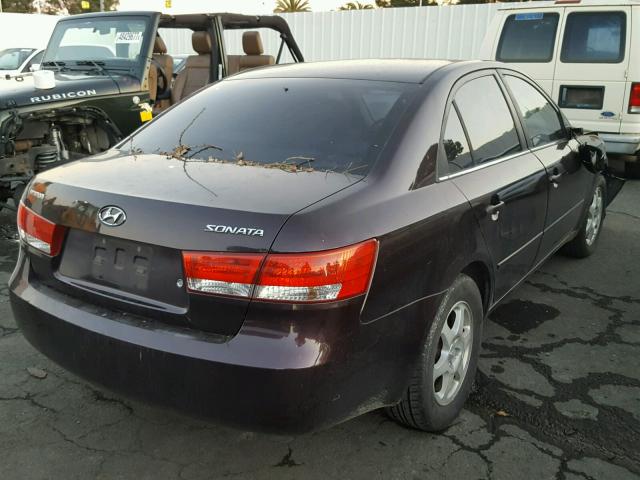 KMHEU46C16A082368 - 2006 HYUNDAI SONATA GLS PURPLE photo 4