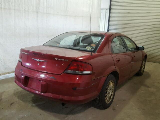 1C3AL56R24N287871 - 2004 CHRYSLER SEBRING LX RED photo 4