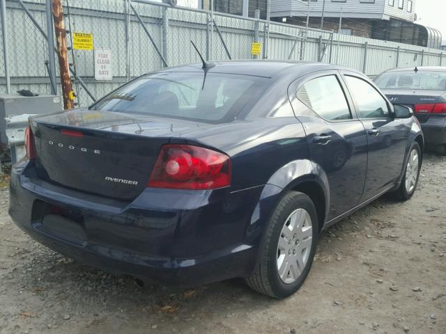 1C3CDZABXDN622138 - 2013 DODGE AVENGER SE BLUE photo 4