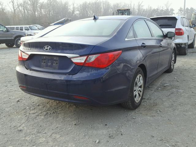 5NPEB4ACXBH095611 - 2011 HYUNDAI SONATA GLS BLUE photo 4