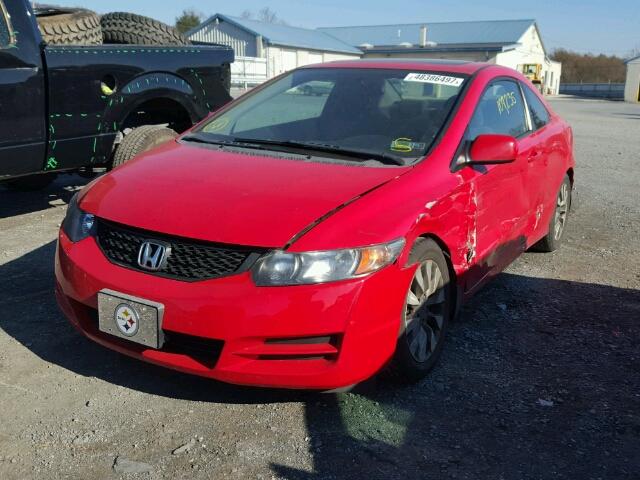 2HGFG12839H501098 - 2009 HONDA CIVIC EX RED photo 2