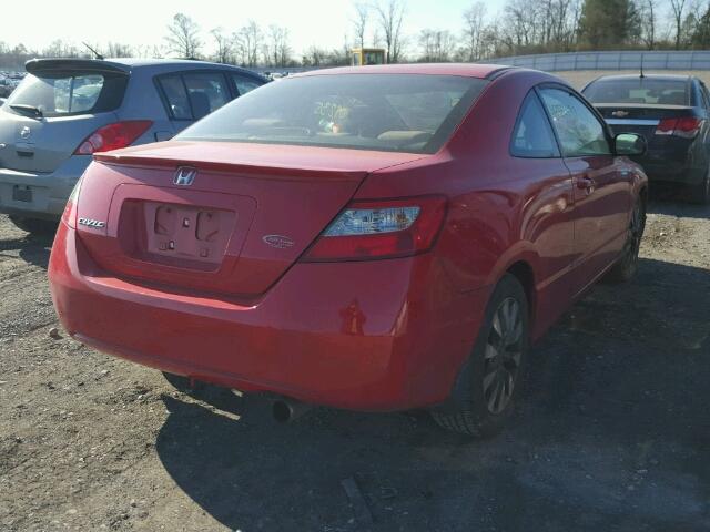 2HGFG12839H501098 - 2009 HONDA CIVIC EX RED photo 4