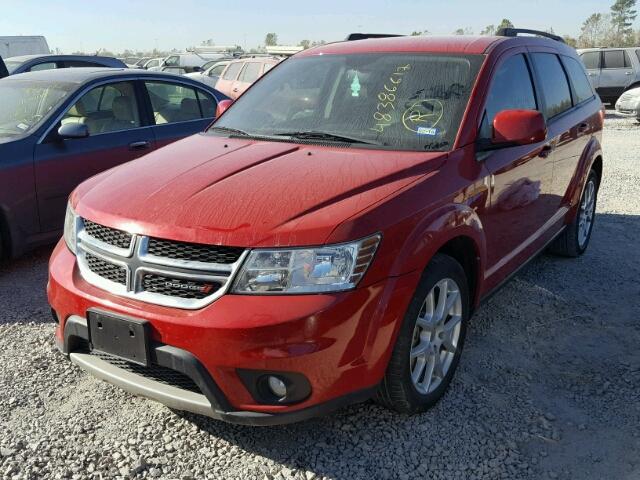 3C4PDCBG2FT548821 - 2015 DODGE JOURNEY SX RED photo 2