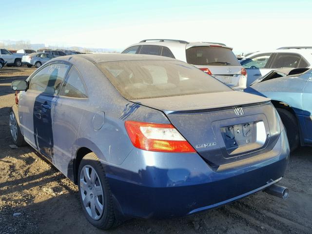 2HGFG11628H508008 - 2008 HONDA CIVIC LX BLUE photo 3