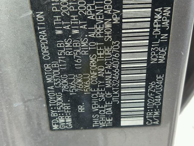 JTLKT324664076703 - 2006 TOYOTA SCION XB Gümüş foto 10