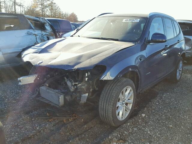 5UXWX9C50F0D51132 - 2015 BMW X3 XDRIVE2 Niebieski zdjęcie 2